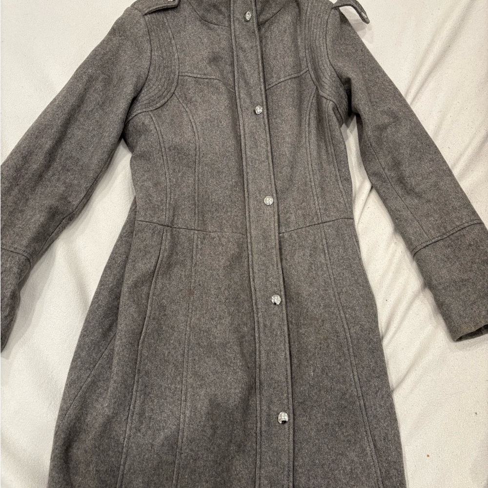 GUESS Grey Wool Peacoat